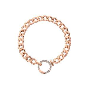 Meshmerise 18K Over Silver 0.15 Ct. Tw. Diamond Curb Chain Bracelet, Pink